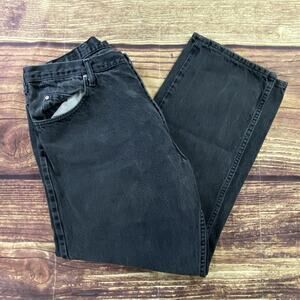 Wrangler Jeans Mens 38x30 Black Light Wash Straight Leg Relaxed Fit